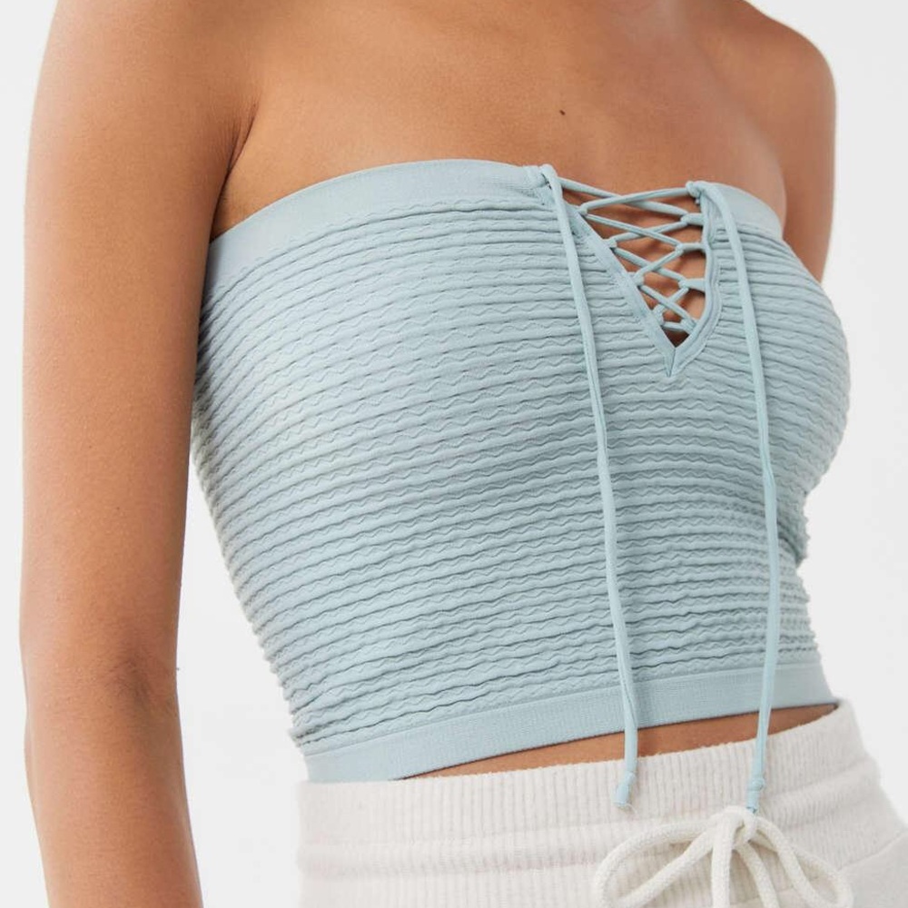 Out From Under lace out seamless lace up tube top